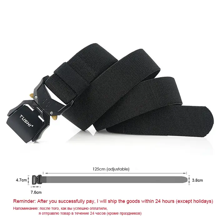 HSSEE nouvelle ceinture élastique officielle en métal dur véritable boucle à dégagement rapide ceinture tactique pour hommes accessoires pour hommes livraison directe