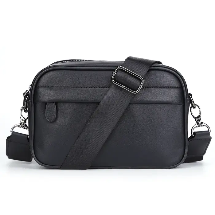 Sac à bandoulière d'affaires de luxe pour hommes, Design à carreaux en cuir PU, sacoche décontractée