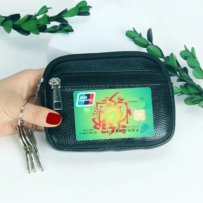Femmes Mini portefeuille en cuir PU femme sac à main porte-carte porte-monnaie portefeuilles courts petit sac