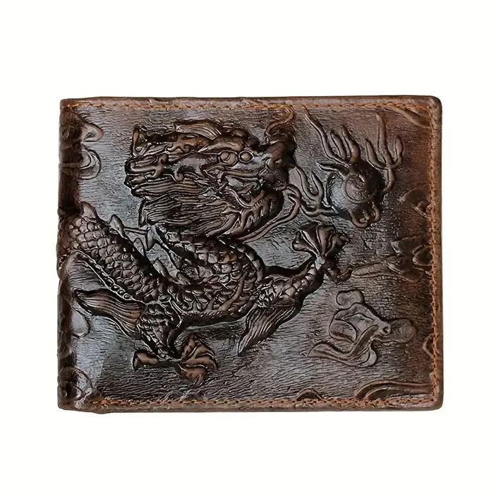Portefeuille vintage en cuir véritable pour hommes