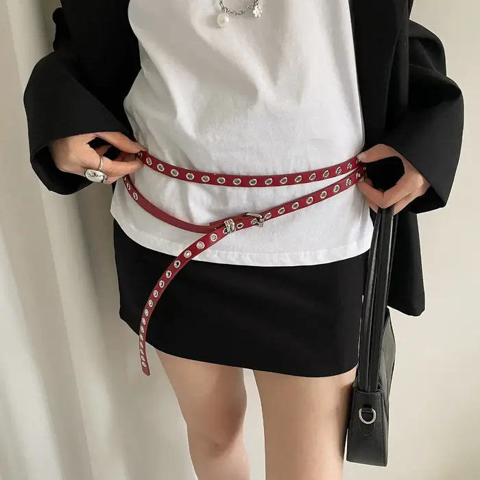 Ceinture en PU à œillets multiples BUYLEMO