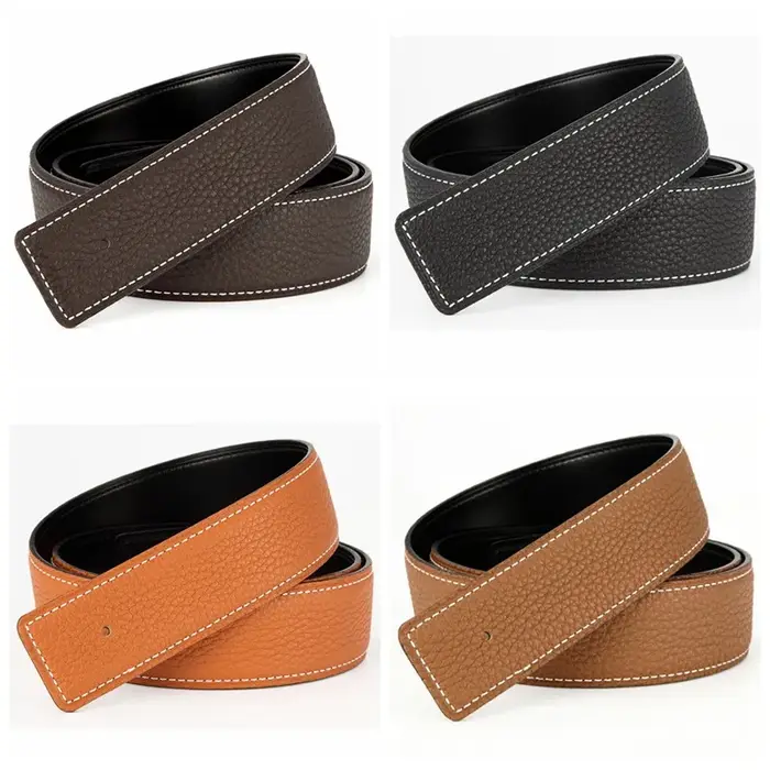 Ceinture de marque en cuir véritable pour homme