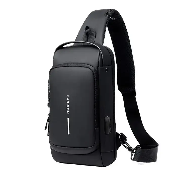 Sac à bandoulière antivol en cuir PU pour homme, sac de poitrine, classique, multifonctionnel, initi