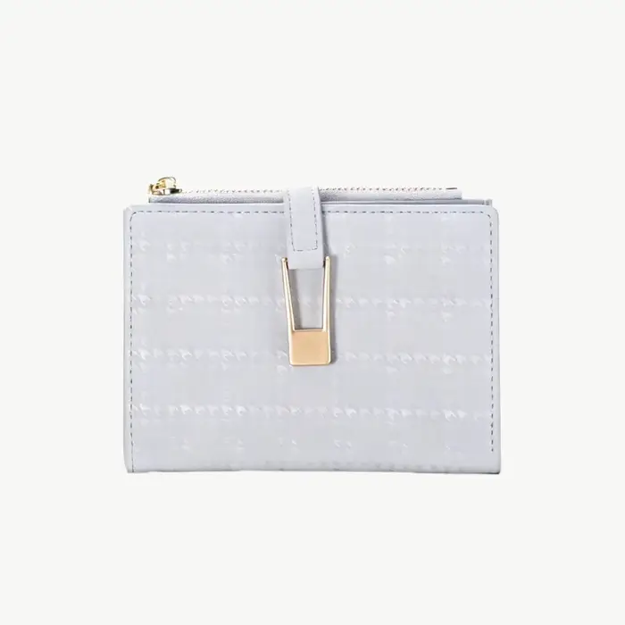 Portefeuille court pour femme en cuir PU, motif foncé, texture raffinée, poche à monnaie zippée, sac à main de créateur pour usage quotidien