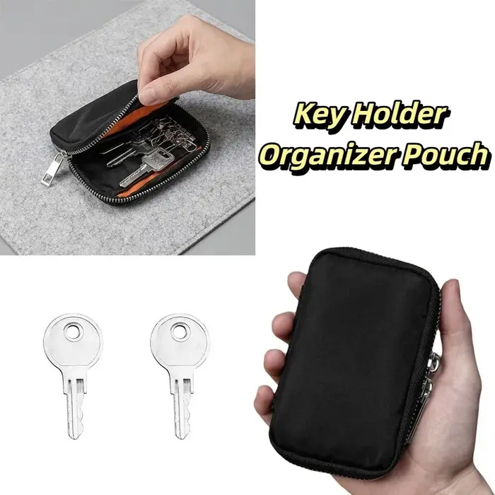 Porte-clés Organisateur Tendance Grande Capacité Multifonctionnel Étui à Clés de Maison avec Boucle et Fermeture Éclair