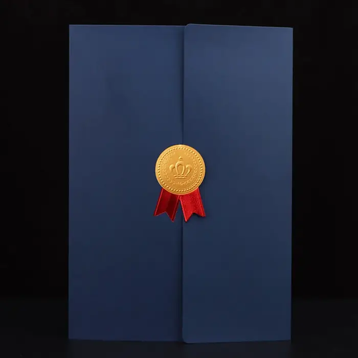 Porte-certificat de remise de diplôme A4, enveloppe en papier, couverture de diplôme à trois volets,