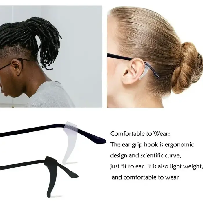 Crochet d'oreille en Silicone antidérapant pour lunettes, 2/40 pièces, fixation de support de mancho