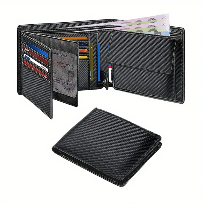Portefeuille multifonctionnel ultra-fin avec blocage RFID pour hommes, avec 15 porte-cartes de crédi