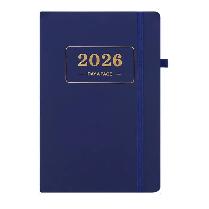 Carnet de planification A5 en cuir PU, imperméable, 2026.1.1-2026.12.31, agenda, bloc-notes, rabat à