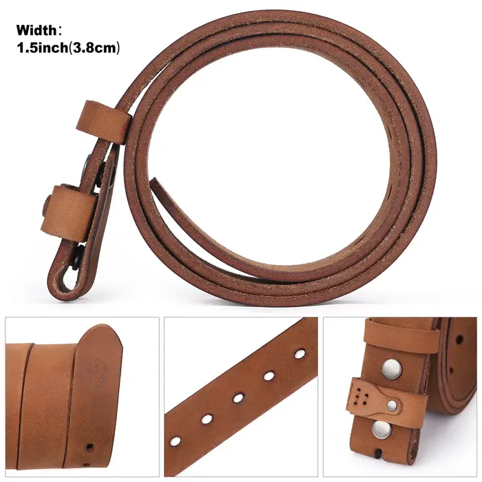 BISON DENIM Ceinture pour hommes en cuir véritable
