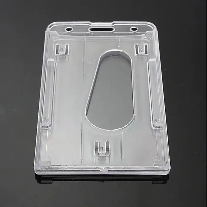 Porte-cartes de crédit transparent vertical en plastique rigide de haute qualité