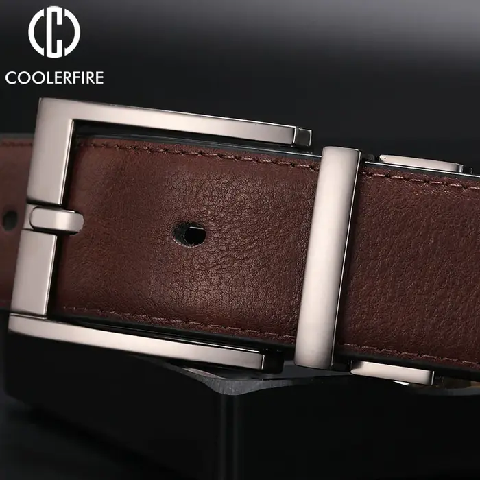 Ceinture réversible en cuir véritable pour hommes