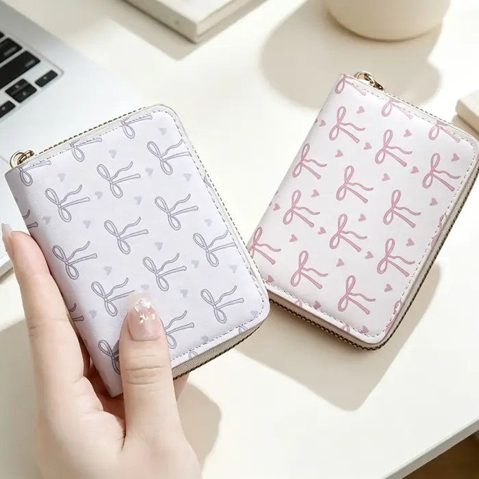 Portefeuille chic vintage à fermeture éclair pour femme - Emplacements sécurisés pour plusieurs cartes