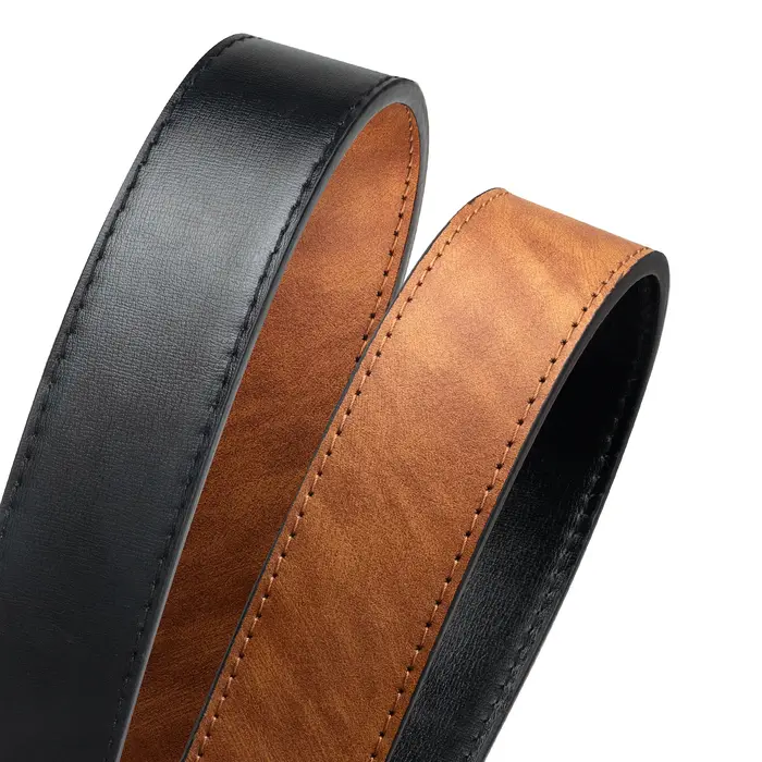 Maikun – ceinture réversible en cuir marron pour homme