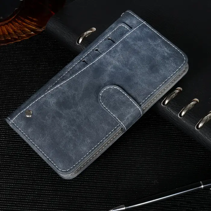 Portefeuille en cuir pour téléphone MyPhone N23 5G, étui de protection personnalisé, style livre vin