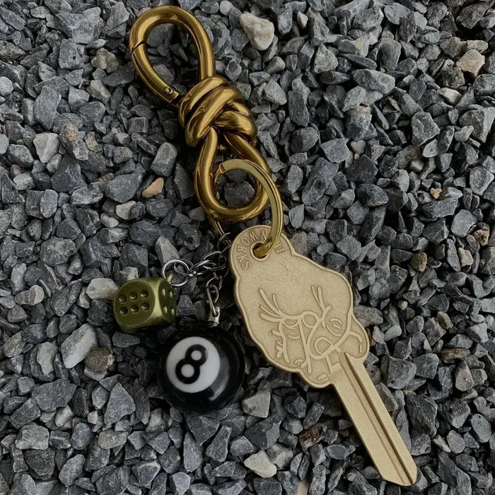 Porte-clés avec nœud en corde en fer vintage
