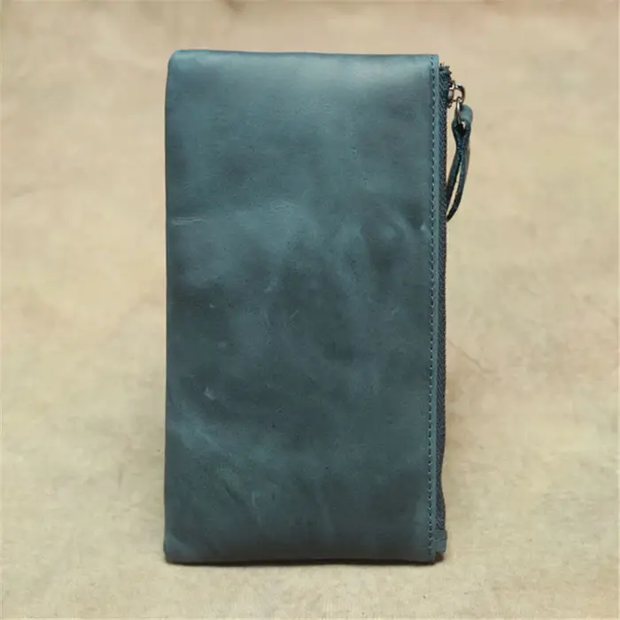 Portefeuille Slim en cuir véritable pour hommes et femmes