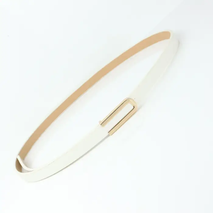 Ceinture fine en cuir noir pour femmes