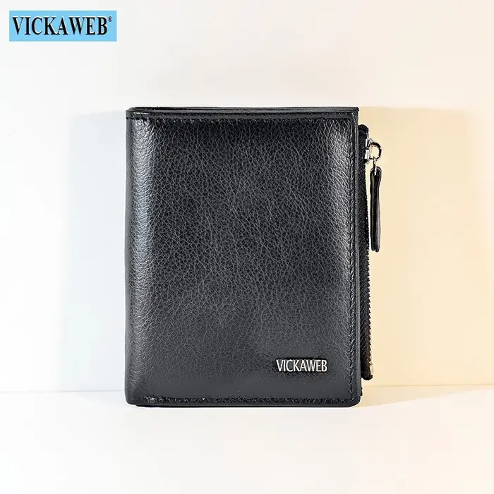 Portefeuille en cuir avec fermeture éclair pour femme, petit porte-monnaie, petit sac d'argent, soli