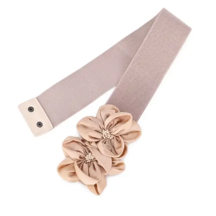 Femmes mode florale large ceinture élastique Chic décontracté grandes fleurs