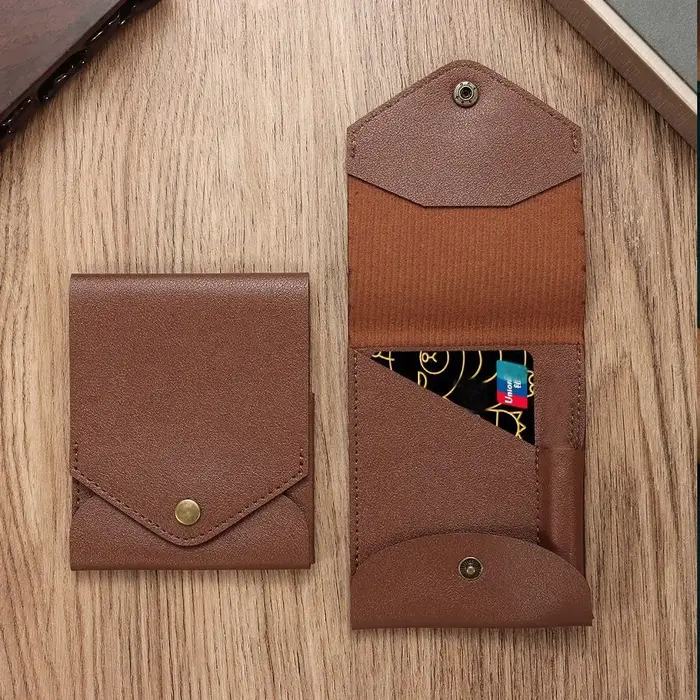 Portefeuille Compact multifonctionnel étanche en cuir PU fait à la main