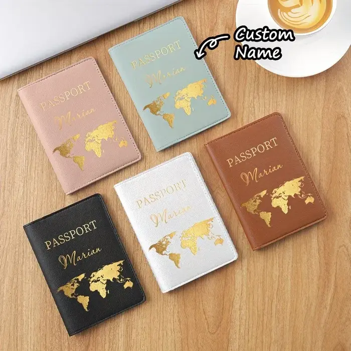 Porte-passeport personnalisé avec lettres et nom