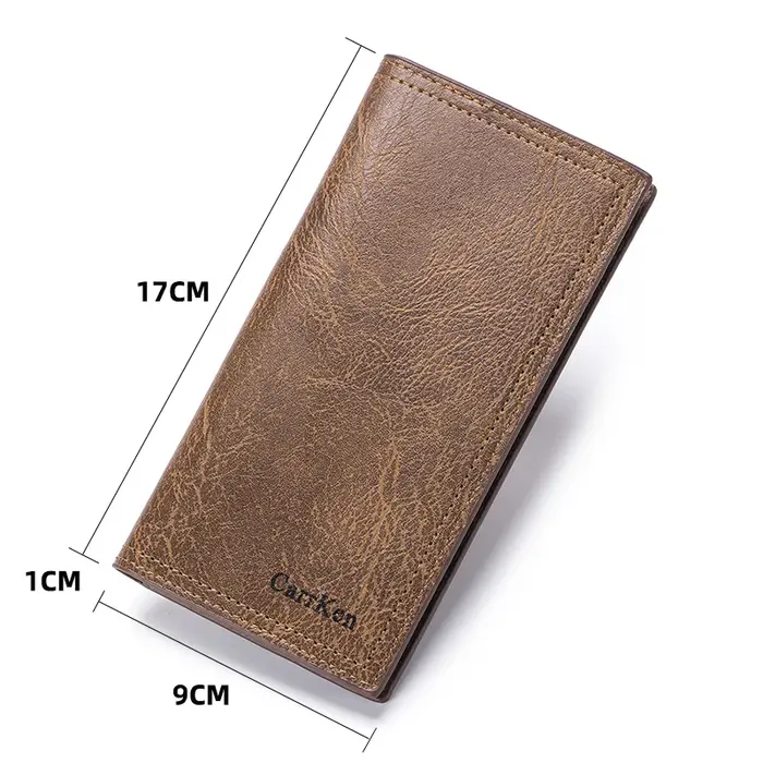 Portefeuille Long en cuir ciré à l'huile pour hommes