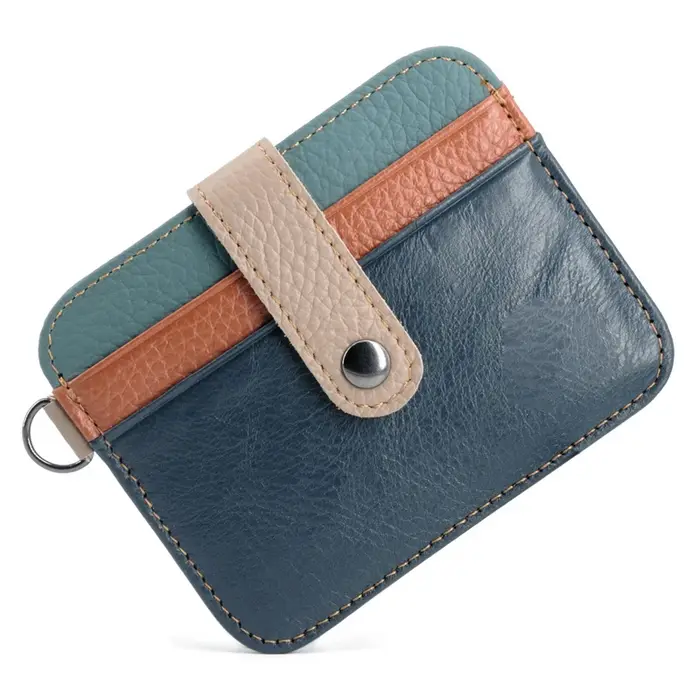 Portefeuille mince en cuir véritable pour hommes – Mini porte-monnaie Ultra fin avec porte-carte