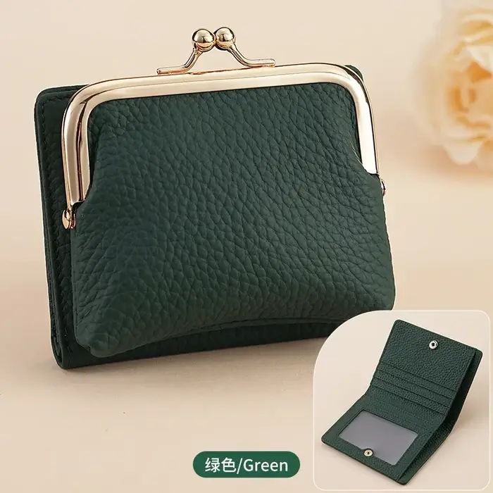 Portefeuille en cuir véritable pour femme