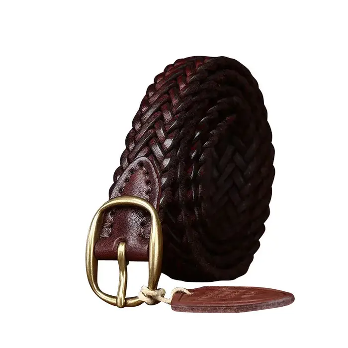 Ceinture en cuir artisanale avec boucle en cuivre