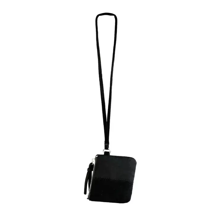 Porte-monnaie portable en daim imprimé léopard pour femme