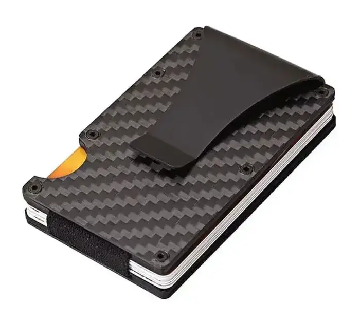 Portefeuille mince minimaliste en Fiber de carbone Carteira pour hommes Cartera Tarjetero Hombre RFI