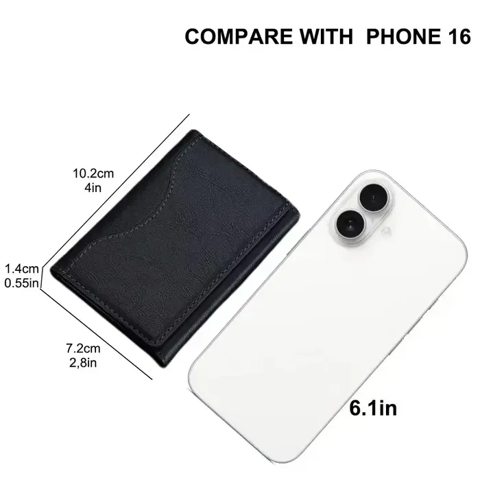 ​ Magsafe Porte-cartes en cuir PU pour hommes et femmes – Portefeuille de cartes magnétiques élégant pour téléphone 16/15/14/13/12 Pro Max Mini ​