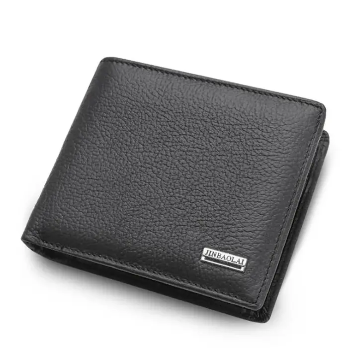Vintage court hommes portefeuilles en cuir véritable porte-carte de crédit étanche hommes sac à main classique monnaie poche noir mâle portefeuille