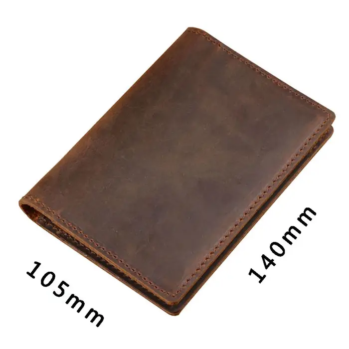 Porte-passeport en cuir véritable pour hommes