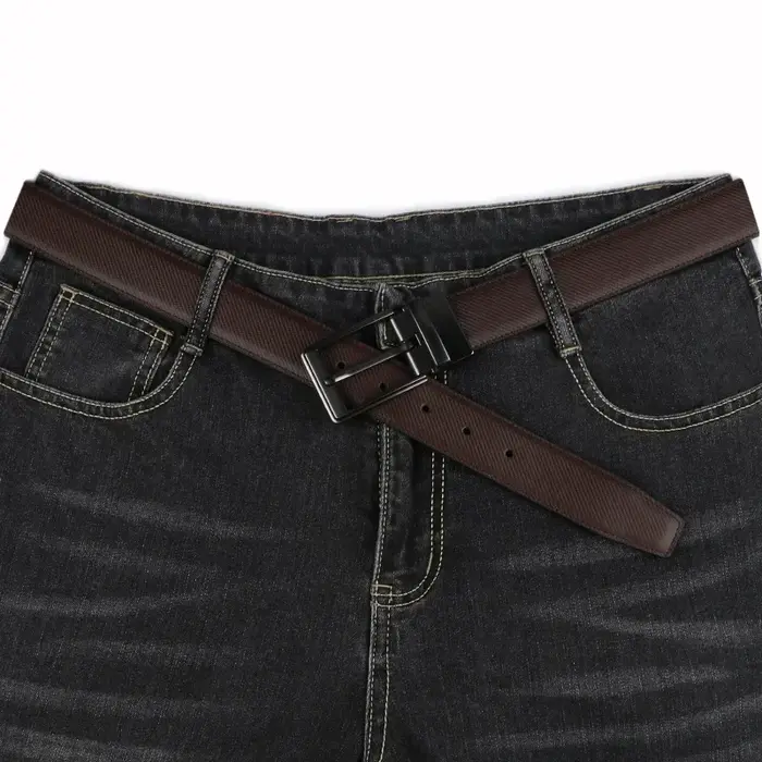 Ceinture réversible en cuir pour homme, rotation noire, 1 pièce