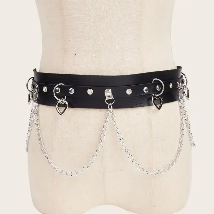 Ceinture en à mode 39BB avec chaîne en métal pour les Occasions décontractées formelles