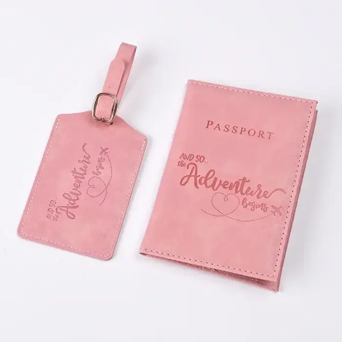 Porte-passeport en cuir PU violet, clip de billet, couvertures de passeport, ensemble d'étiquette de bagage, porte-carte de crédit d'identité, portefeuille de voyage unisexe, nouveau