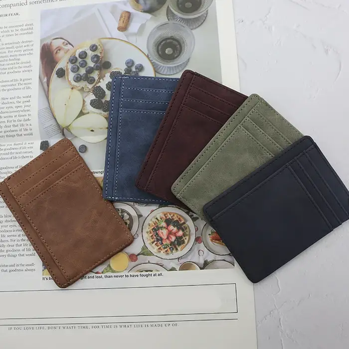 Hommes portefeuille mince porte-carte de crédit affaires mâle Portable Mini sac à main de voyage pour homme