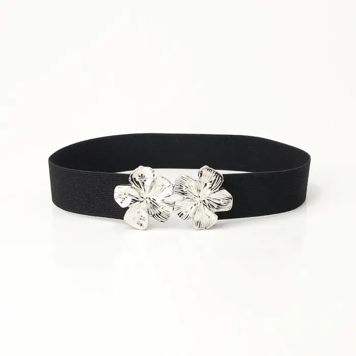 Ceinture élastique à la taille pour femme, paire florale, ceinture struclarge avec pardessus, robe c