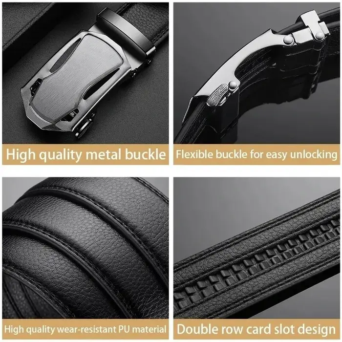 Ceinture en cuir PU pour hommes d'affaires