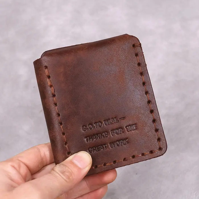 100% cuir véritable la vie secrète de Walter Mitty portefeuille pour hommes Vintage à la main en peau de vache à trois