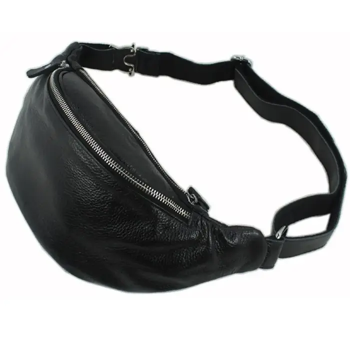 Sac de taille en cuir véritable pour hommes