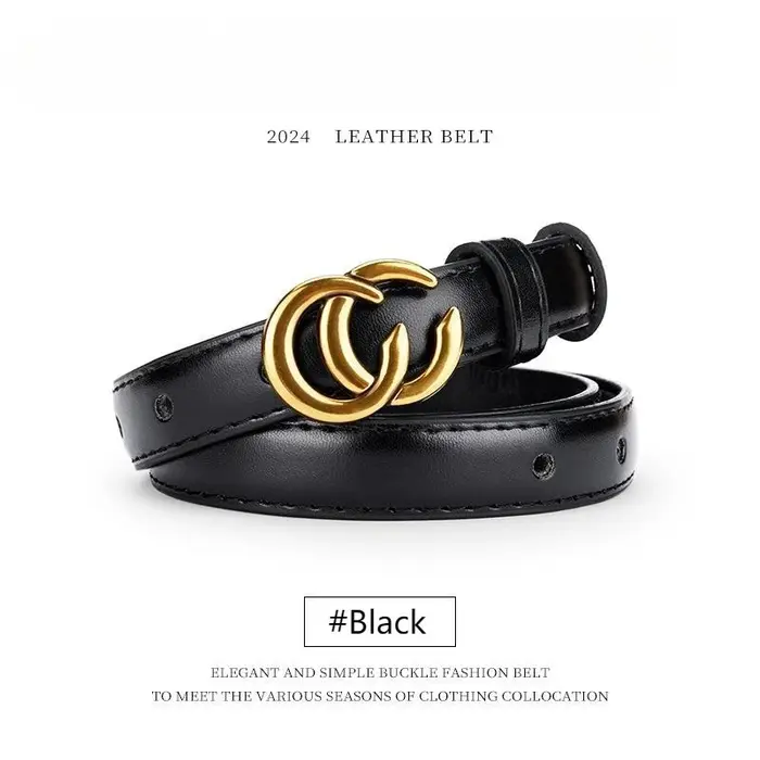 Ceinture en cuir véritable pour femmes avec boucle classique