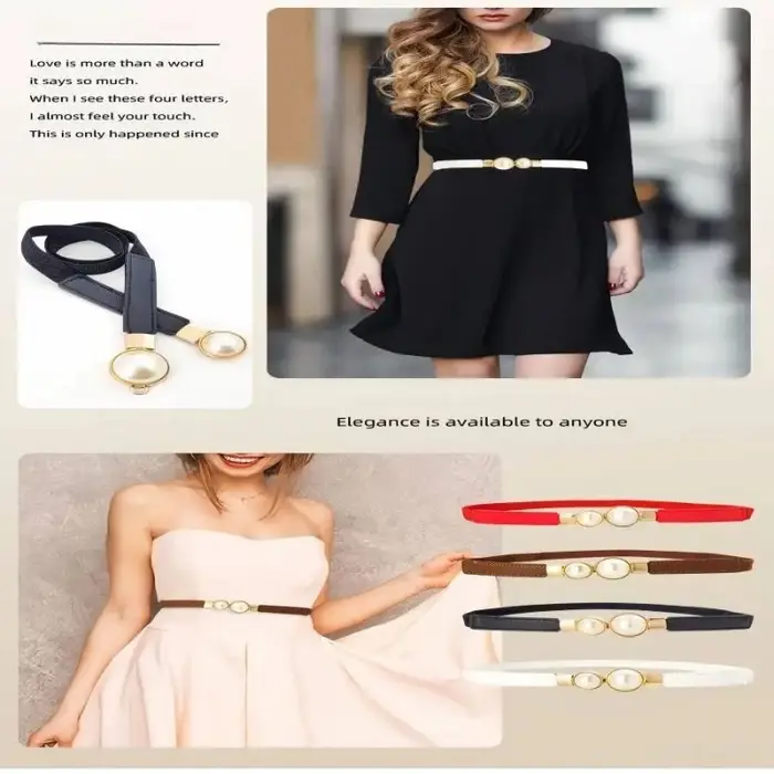 Ceinture de taille fine à breloque rétro élégante pour robe