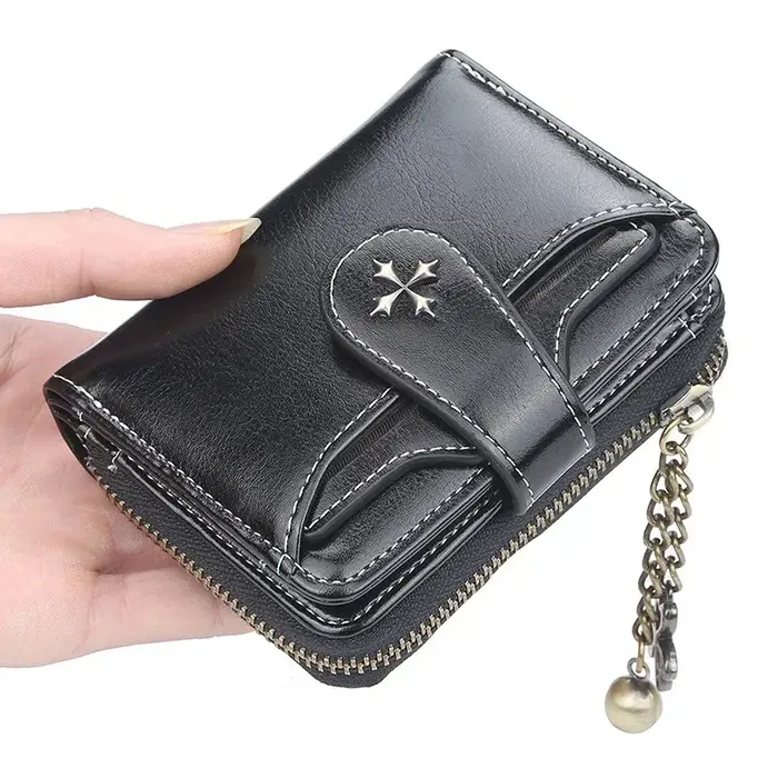 Femmes portefeuilles et sacs à main en cuir PU sac d'argent femme court moraillon sac