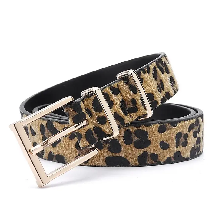 Ceinture en cuir léopard pour femmes