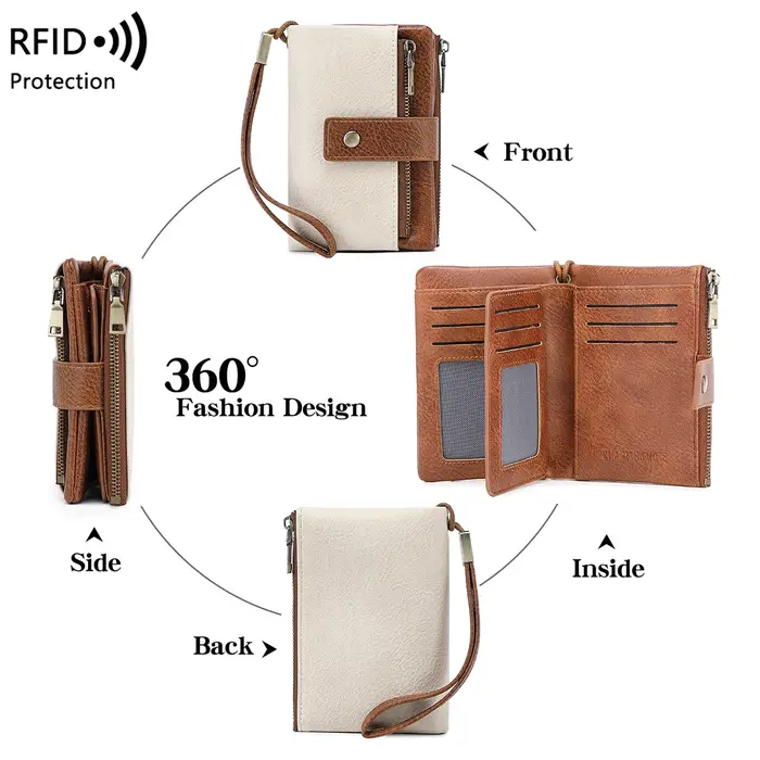 Portefeuille Vintage bloquant RFID pour femmes