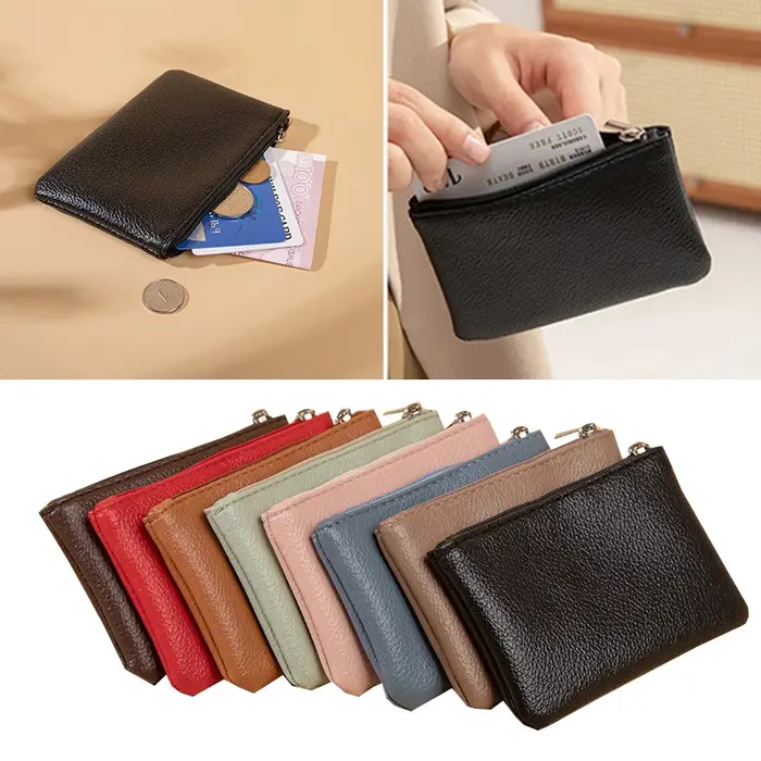 Porte-monnaie rétro en cuir PU pour femme