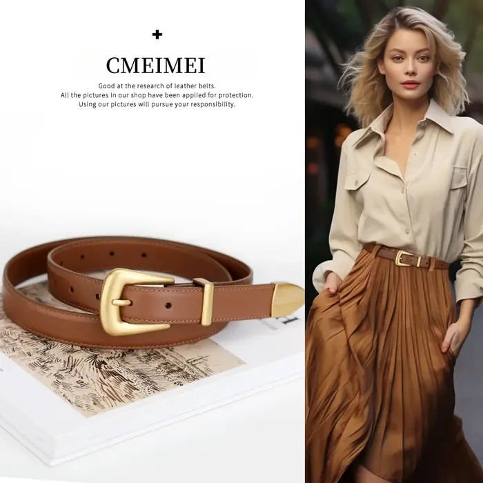 Ceinture en cuir véritable pour femme
